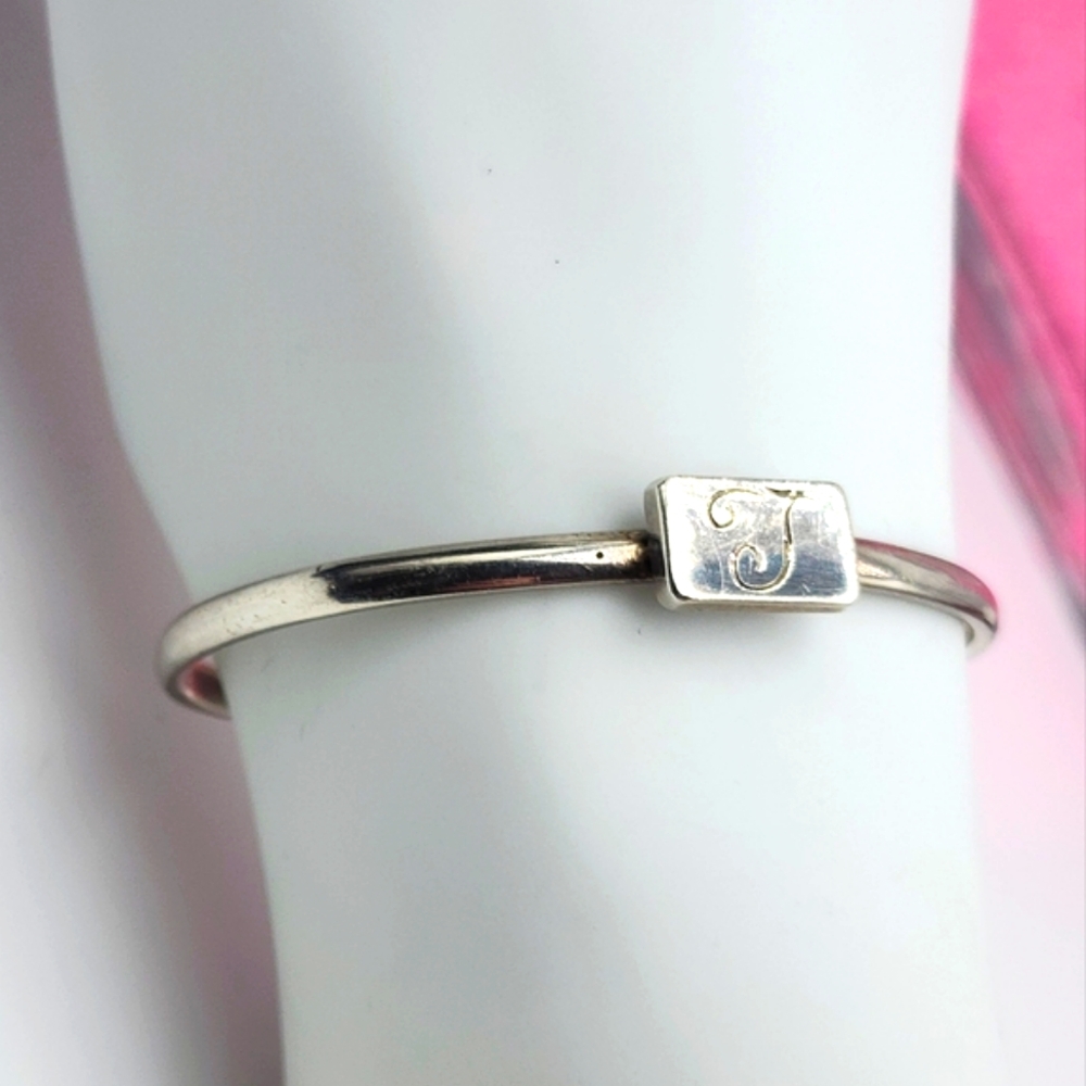 Vintage Sterling Silver 925 Marked J Initial Bracelet - Picture 5 of 10